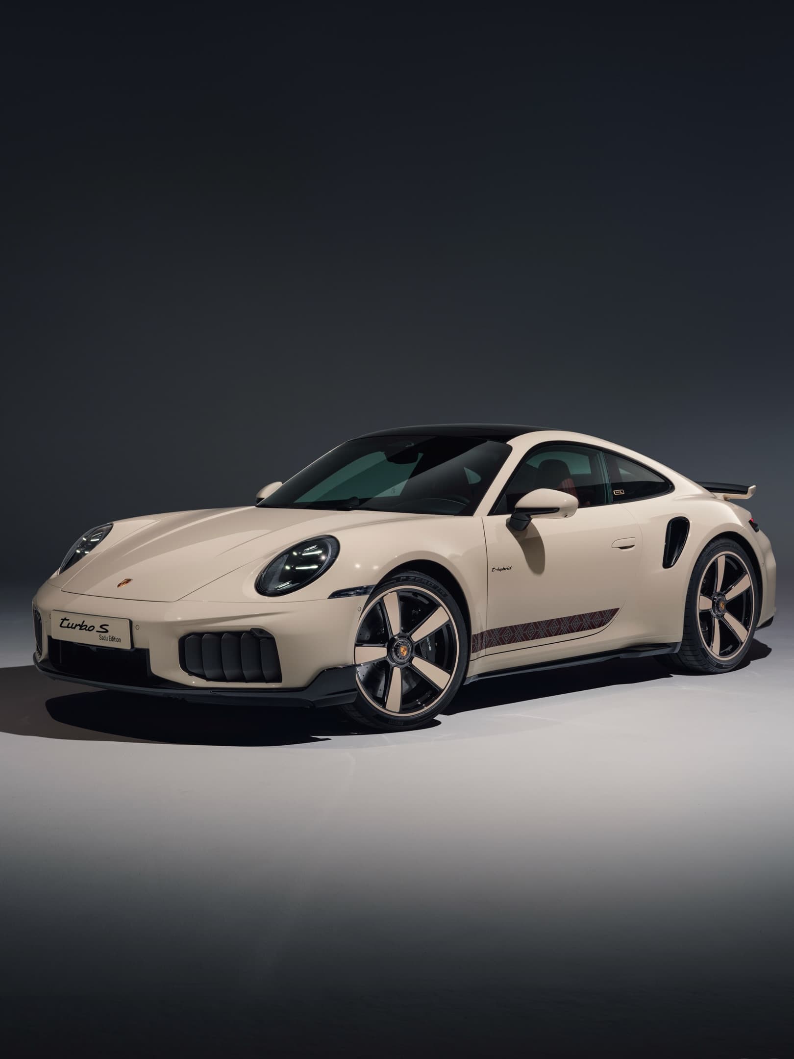 Classic white Porsche in Paris at sunset